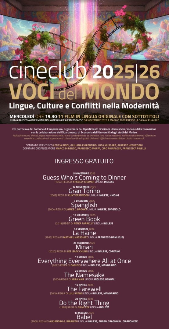 Voci del Mondo il CineClub UniMol 2025 – 2026: IV Edizione