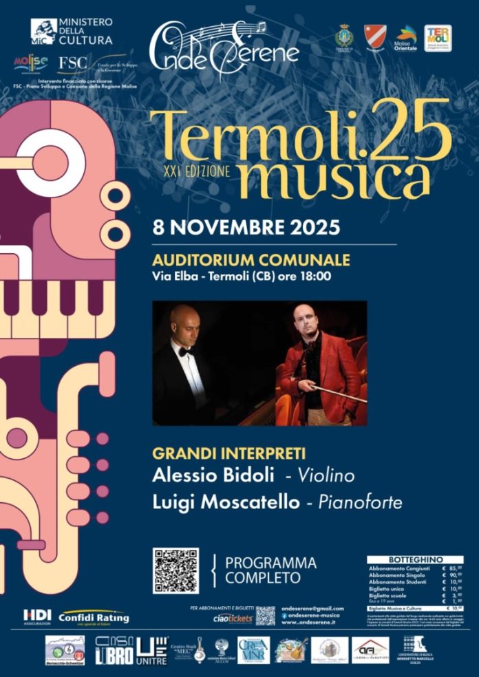 Termoli Musica 25: concerto del duo Alessio Bidoli e Luigi Moscatello