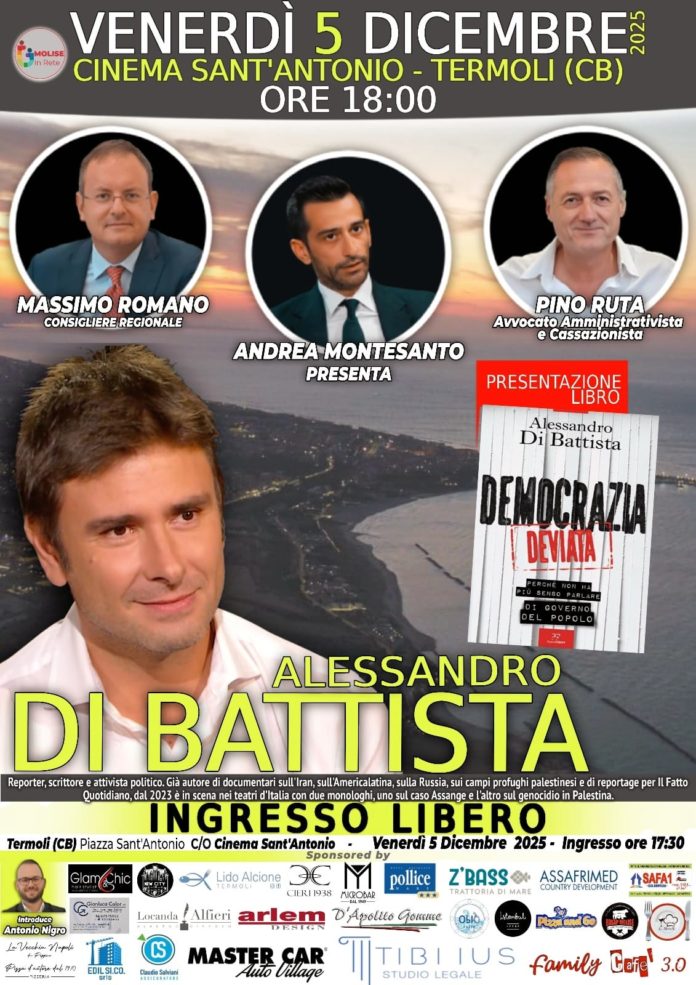 Termoli: presentazione del libro di Alessandro Di Battista