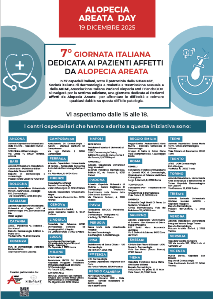 Incontro sull’alopecia domani 19 dicembre all’AsreM a Campobasso