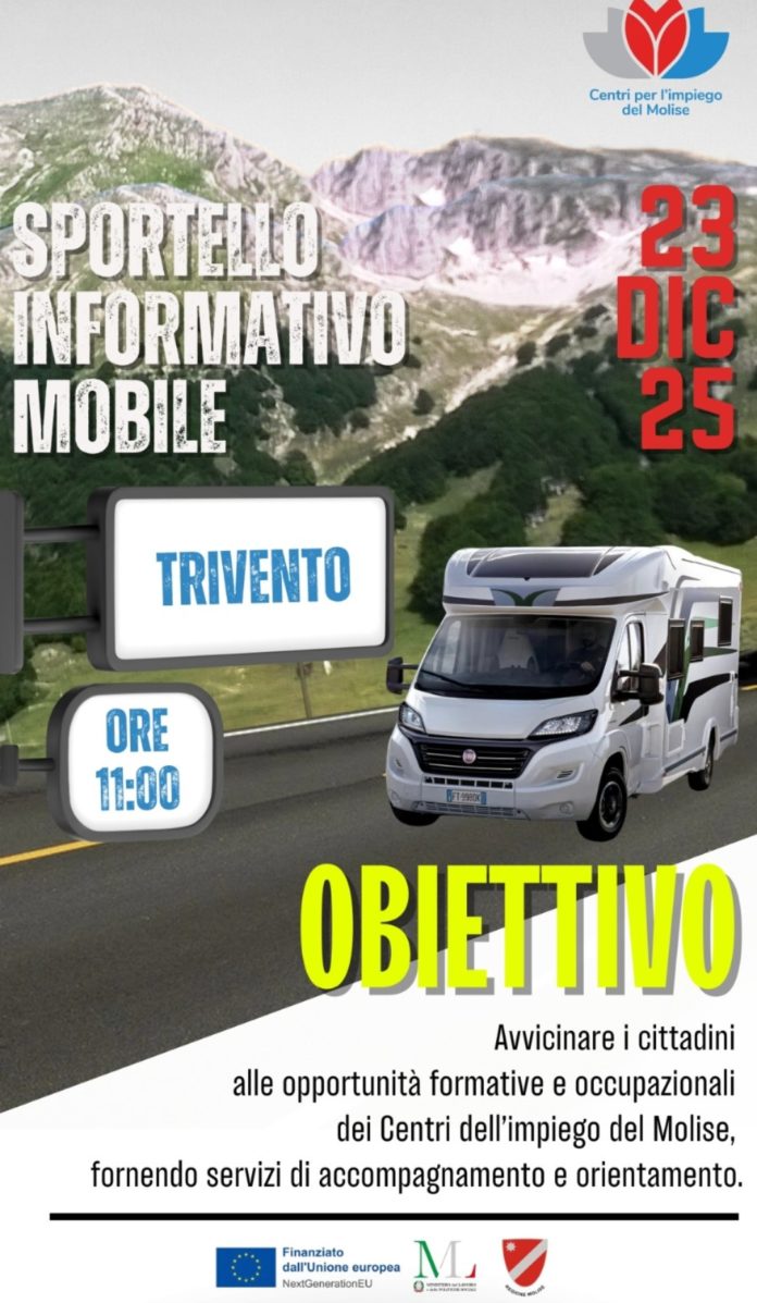 Sportello informativo mobile, il Centro per l’ Impiego a Trivento