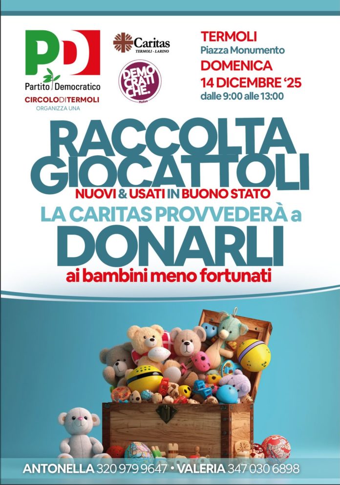 PD Termoli: raccolta solidale di giocattoli domenica in Piazza Monumento