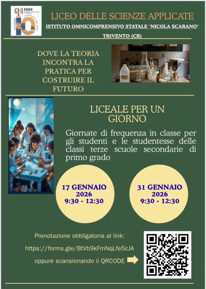 Open Day, due giornate per il Liceo delle scienze applicate di Trivento