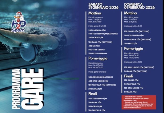 Nuoto, 27° Coppa Città del Vasto, Trofeo H2O, in programma nel week end