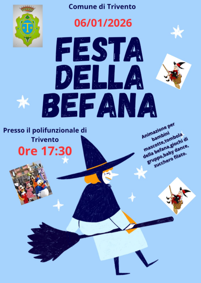 Festa della Befana, appuntamento ricreativo per i più piccoli a Trivento