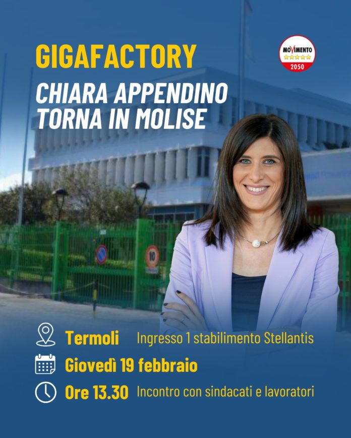 Gigafactory, M5s: “Chiara Appendino a Termoli incontra lavoratori e sindacati”