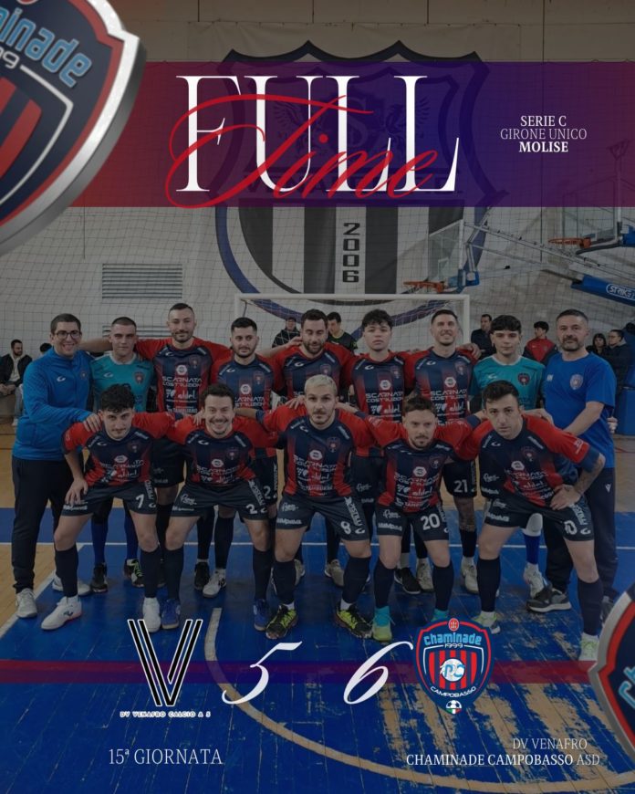 Futsal, C1, la Chaminade espugna Venafro e agguanta il primo posto