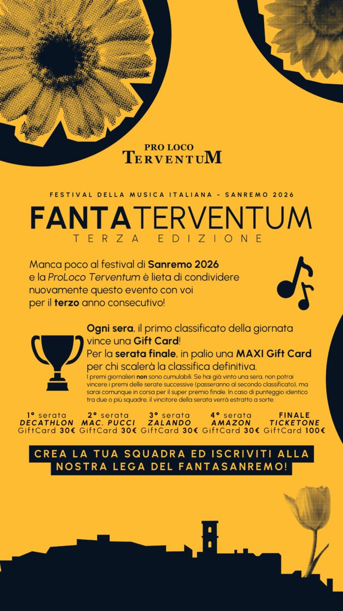 Festival di Sanremo 2026, al via la terza edizione del Fanta Terventum