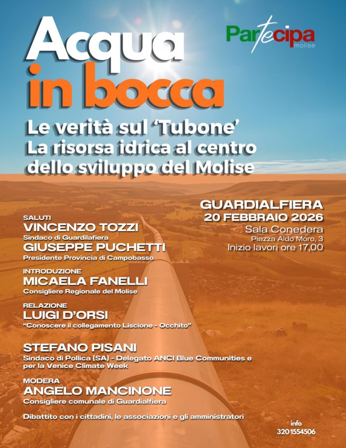Guardialfiera, convegno “Acqua in bocca: le verità sul tubone”