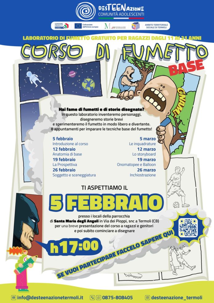 DesTEENazione: in partenza a Termoli il corso gratuito di Fumetto base
