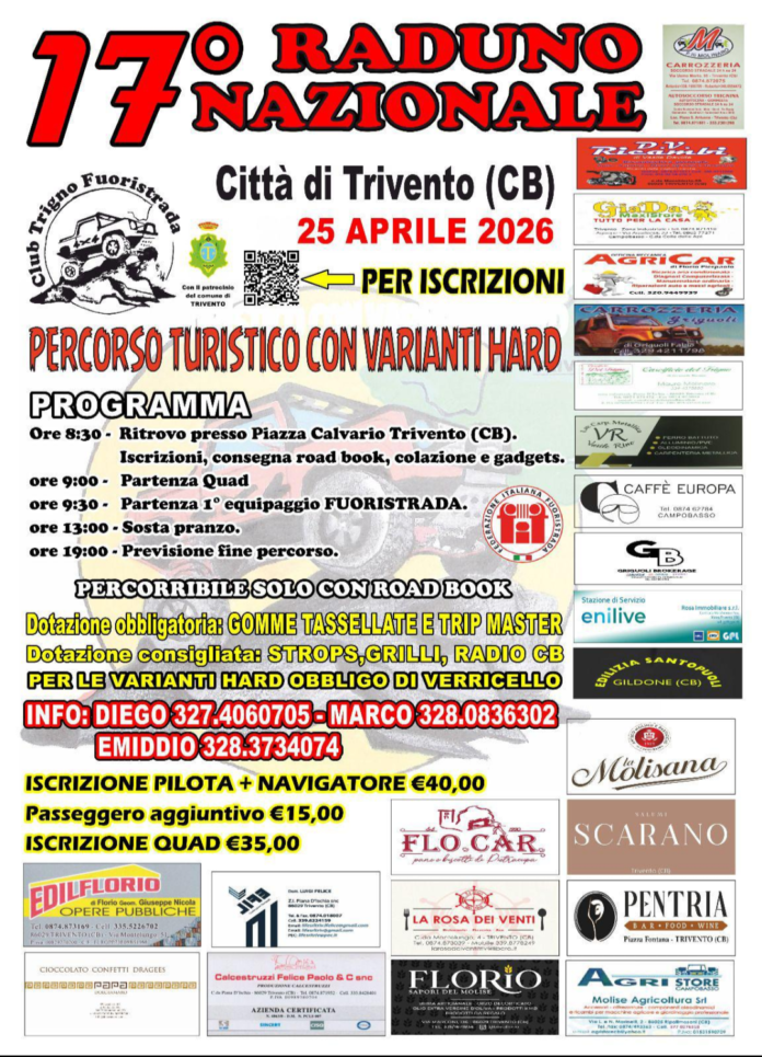 Città di Trivento, 17esima edizione del Raduno nazionale fuoristrada