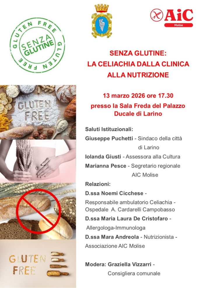 Larino, convegno sulla celiachia tra salute, medicina e inclusione