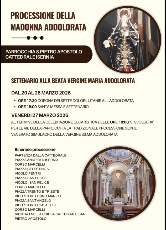 Isernia, processione dell’Addolorata: il programma
