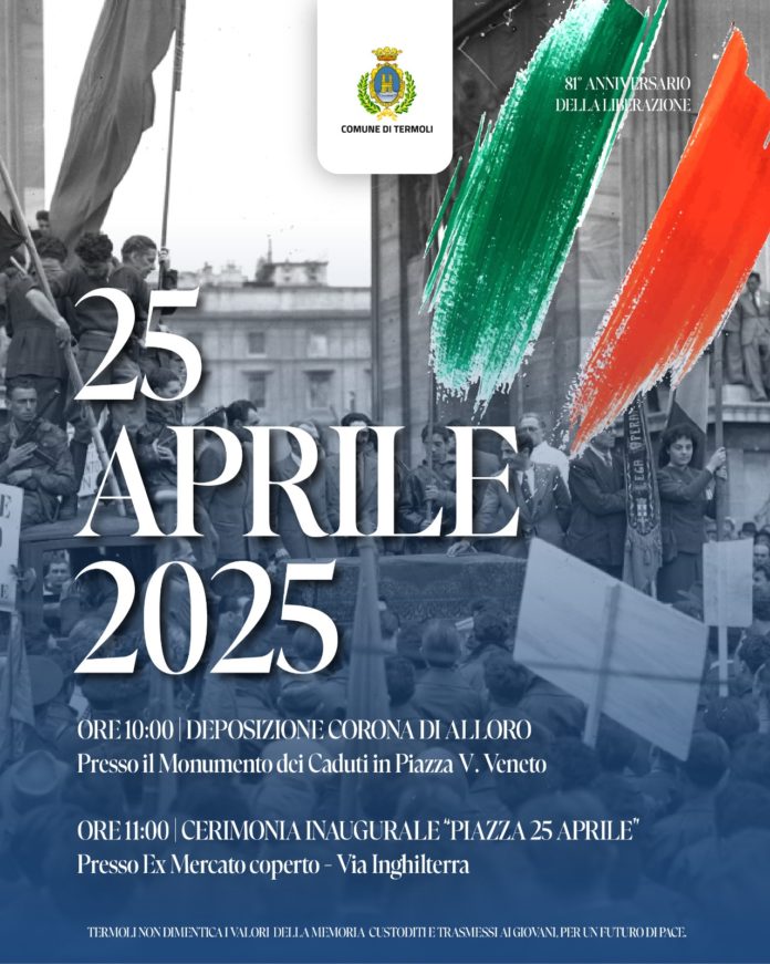 Termoli: 25 aprile, cerimonia di deposizione della corona di alloro