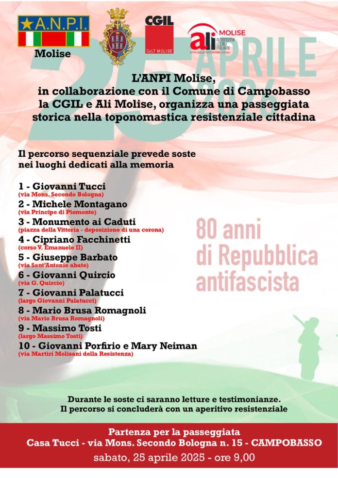 Paolo De Socio e il programma della CGIL Molise dal 25 aprile al 1° maggio