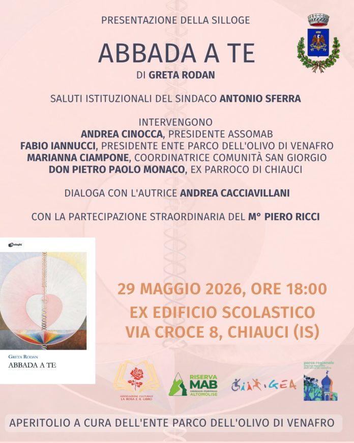 A Chiauci arriva “Abbada a te”, il nuovo libro della scrittrice Greta Rodan