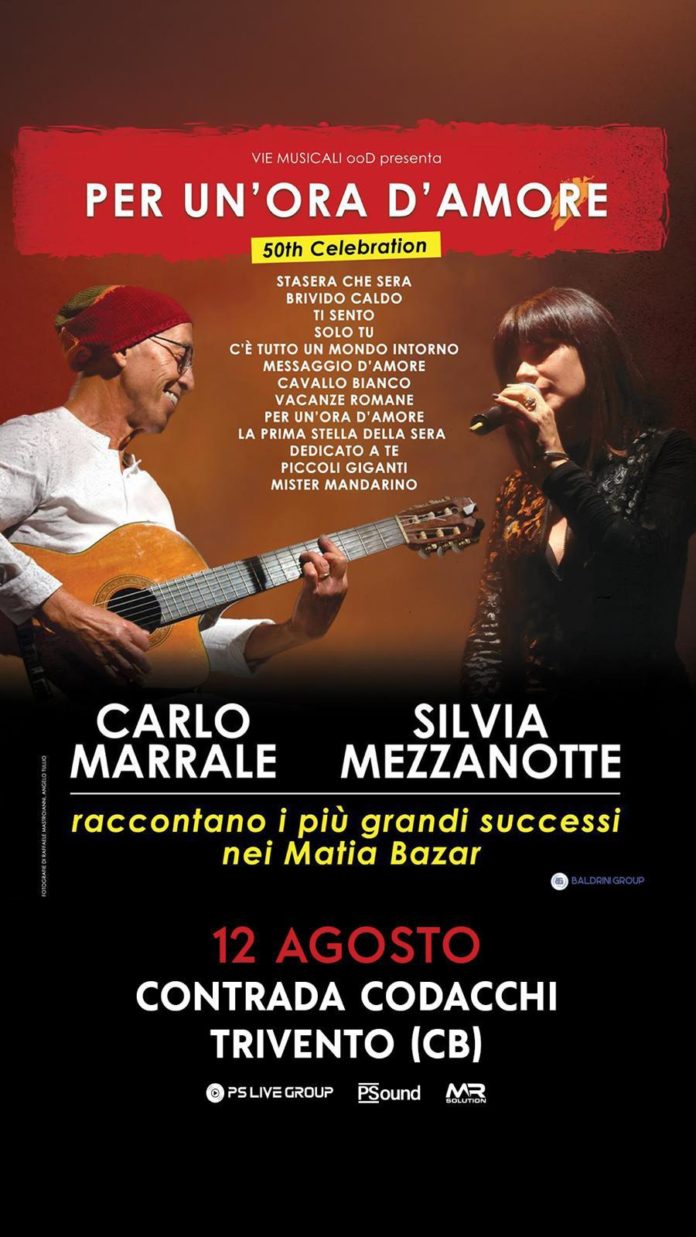 Trivento, ex Matia Bazar Silvia Mezzanotte e Carlo Marrale sul palco di Codacchi