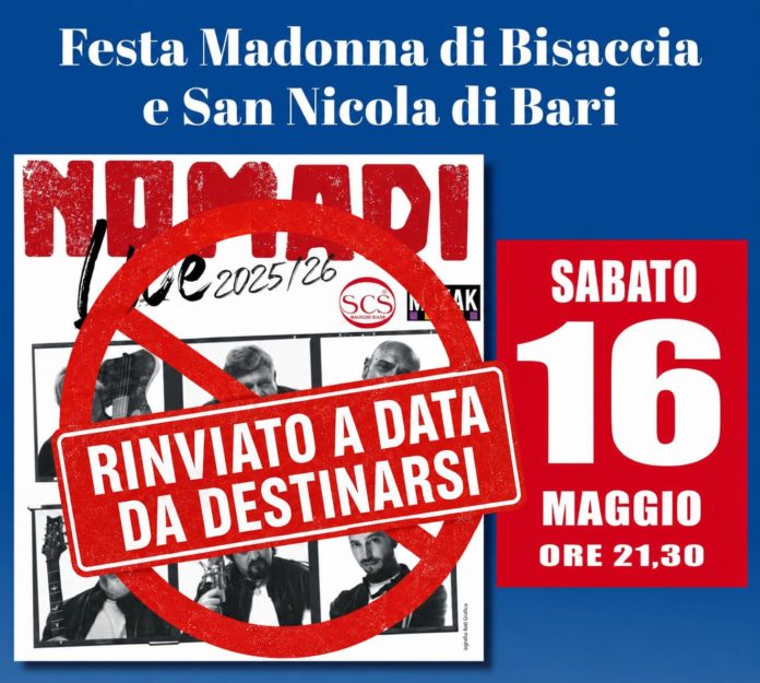 Montenero: annullato il concerto dei Nomadi