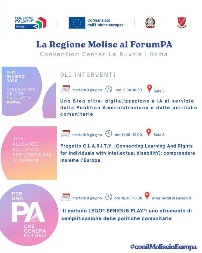 Il Molise protagonista all’edizione del forum Pa a Roma