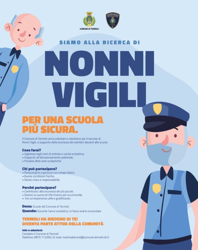 Termoli: al via le iscrizioni per il servizio “Nonni Vigili”