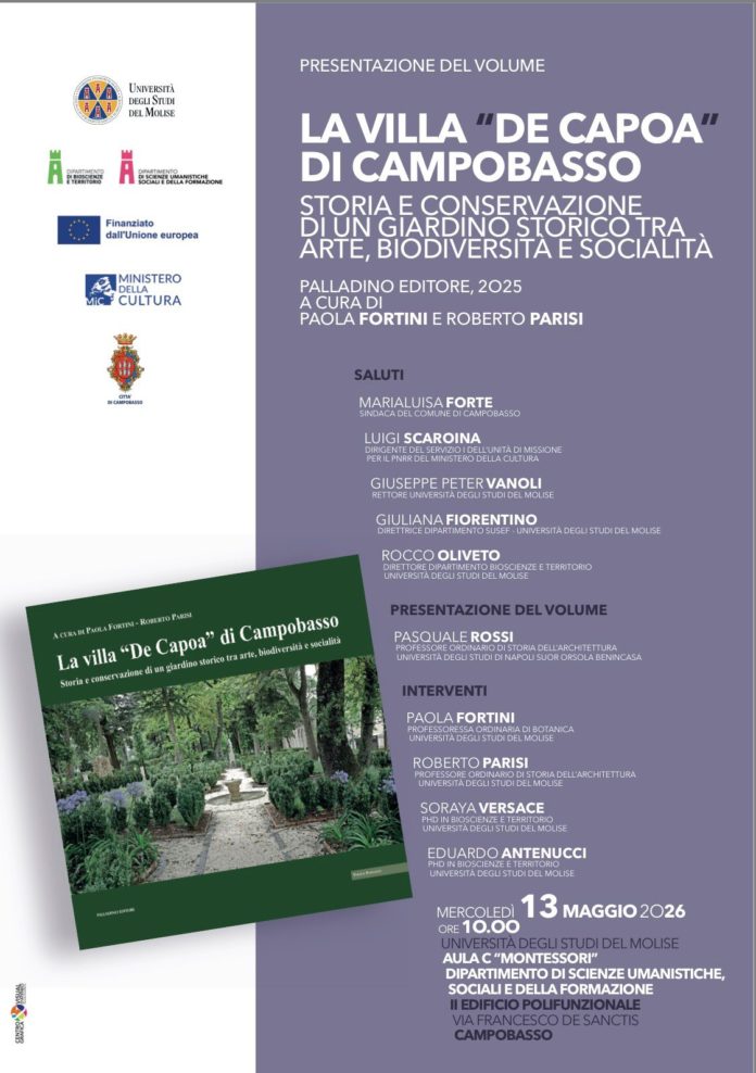 Unimol e comune di Campobasso: presentazione del volume “La Villa de Capoa”