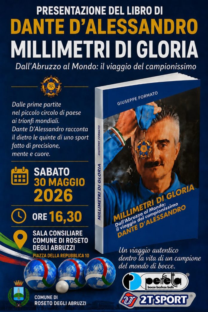 Bocce, a Roseto il libro di Giuseppe Formato sul campione Dante D’Alessandro