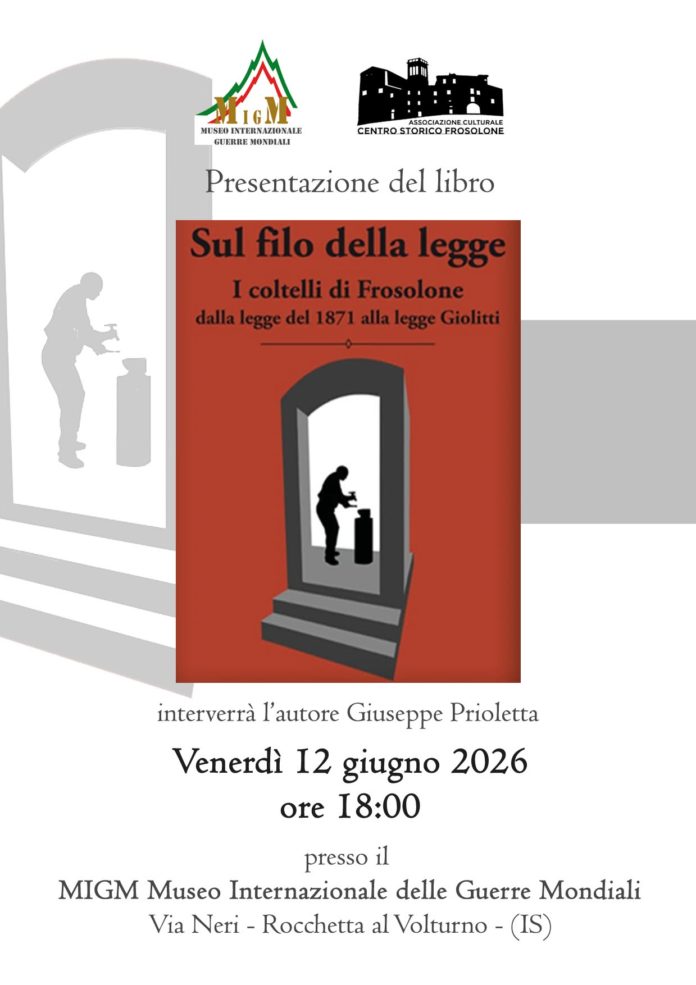 ‘Sul filo della legge’: il libro di Prioletta sarà presentato a Rocchetta