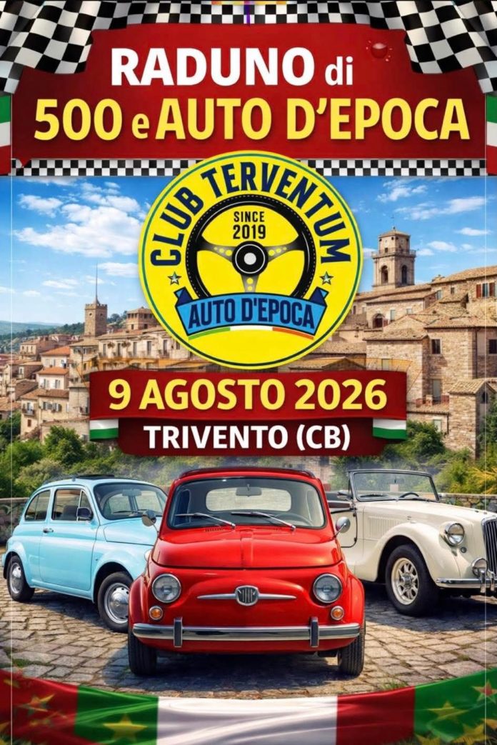 Settima edizione del Raduno auto d’epoca a Trivento, il prossimo 9 agosto