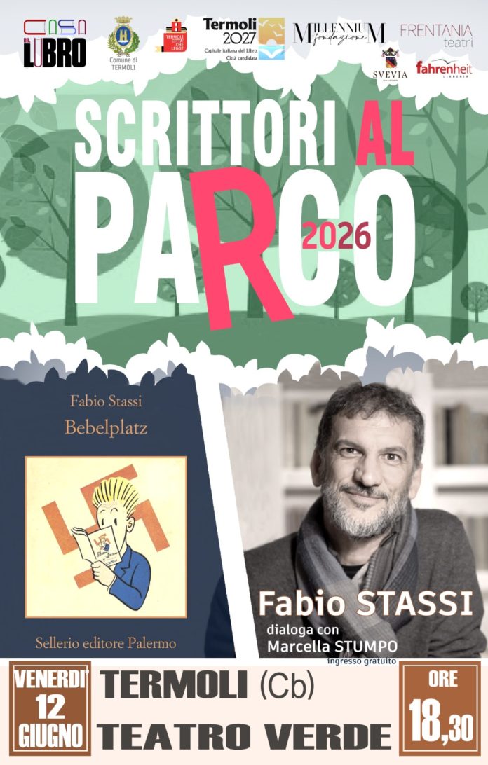 Scrittori al parco: prossimo appuntamento con lo scrittore Fabio Stassi