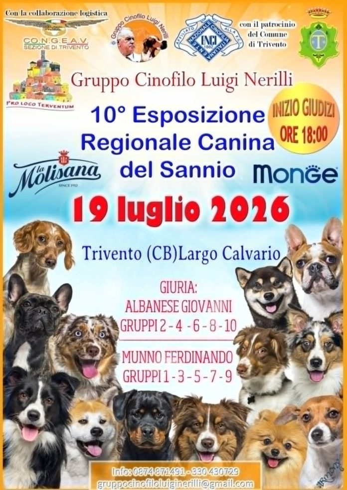 Al via la decima Esposizione regionale canina del Sannio, Città di Trivento