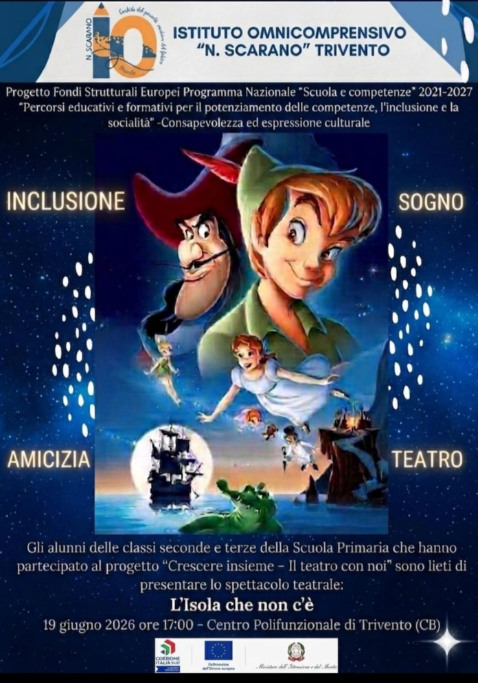 La scuola Scarano di Trivento presenta lo spettacolo l’Isola che non c’è