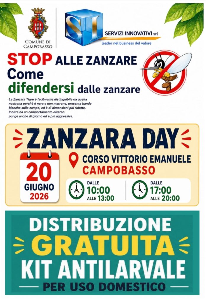 Al via la campagna informativa contro la diffusione delle zanzare