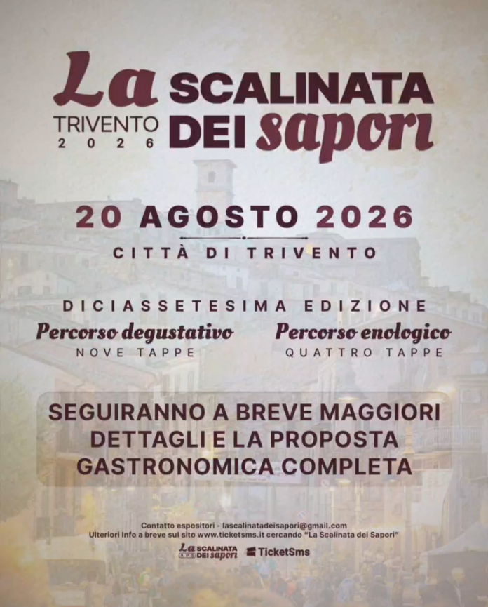 La scalinata dei sapori, Trivento si prepara all’evento dell’estate