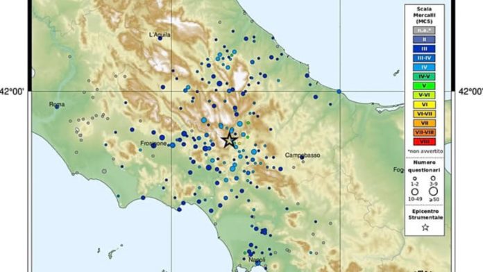 Sisma in Molise: scossa di magnitudo 4,1 a Pizzone