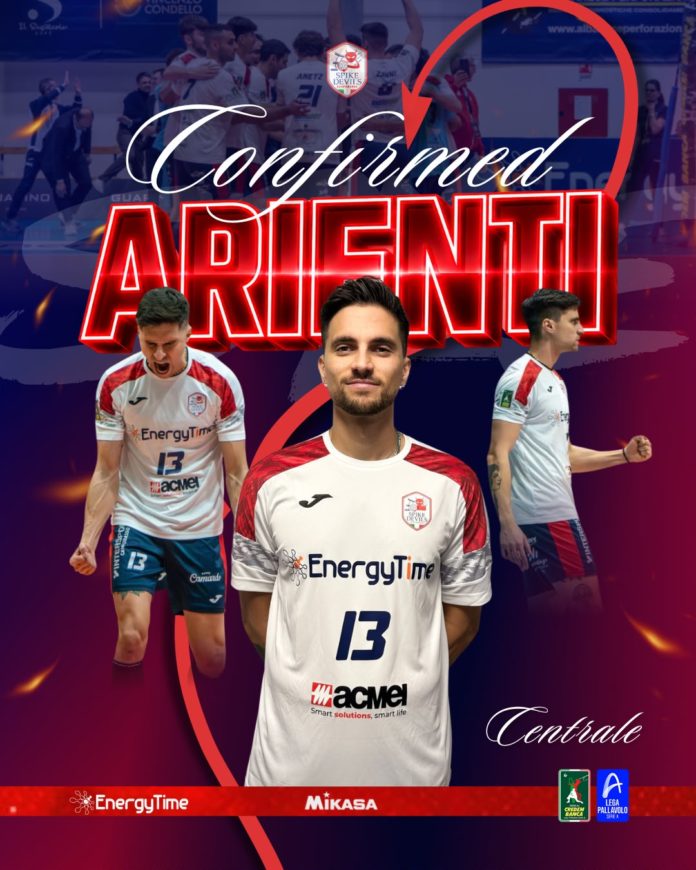 Volley, A3, EnergyTime Spike Devils, Arienti resta una certezza in rossoblù