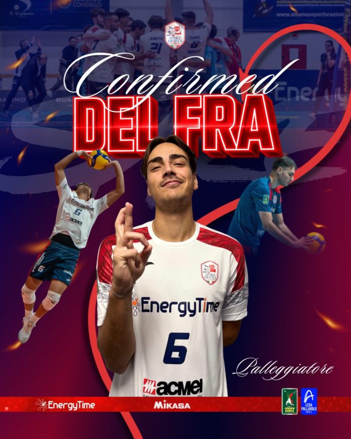 Volley, A3, EnergyTime Spike Devils, anche Del Fra fedele alla causa