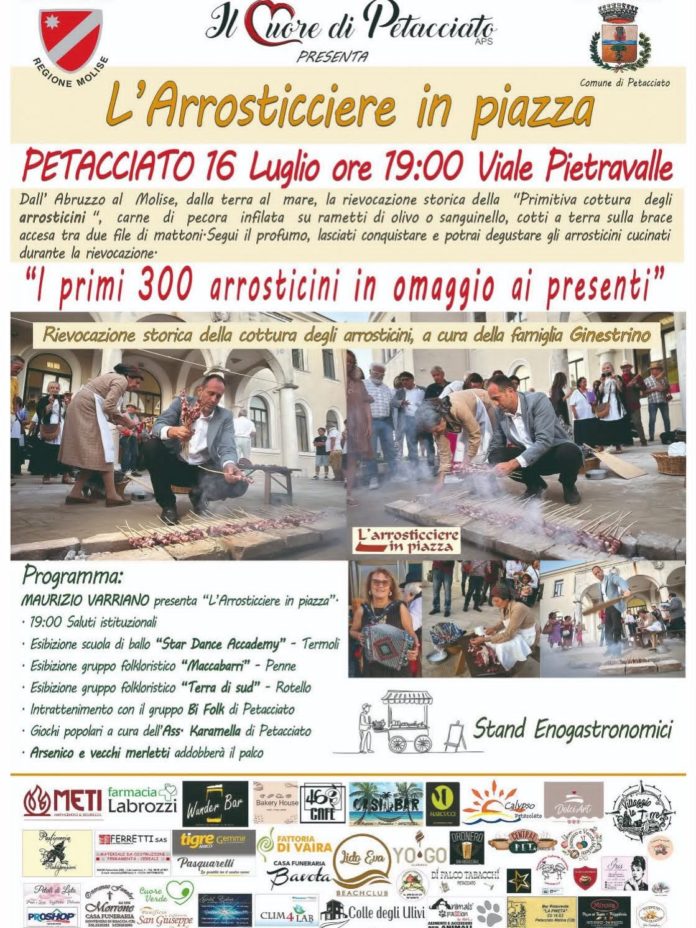 Petacciato: “L’arrosticciere in piazza”. Appuntamento oggi pomeriggio