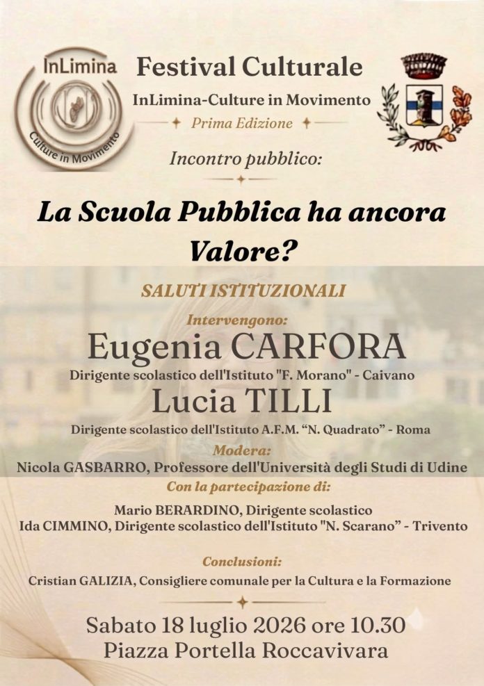Festival culturale a Roccavivara, la Scuola pubblica ha ancora valore?