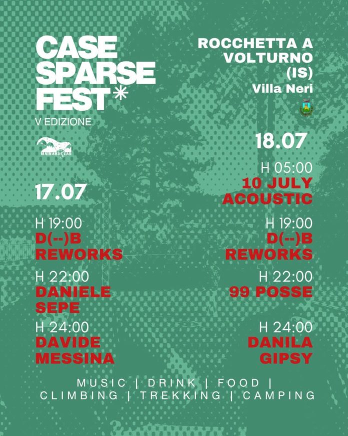 “Case Sparse Fest”, tutto pronto per sabato 18 luglio a Rocchetta a Volturno