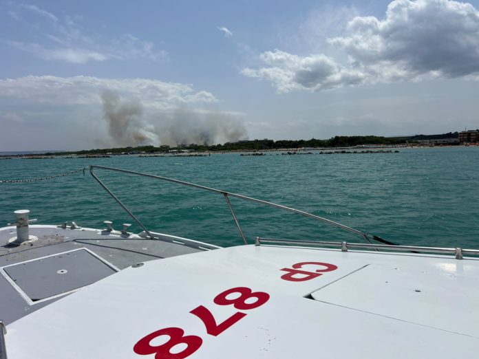 Incendio Campomarino: in ausilio anche la Guardia Costiera di Termoli