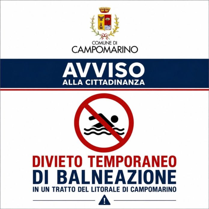 Campomarino, divieto temporaneo di balneazione in un tratto di mare