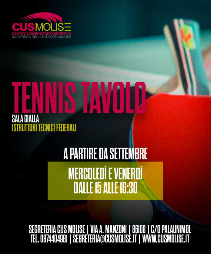 Tennistavolo, grande novità al Cus Molise