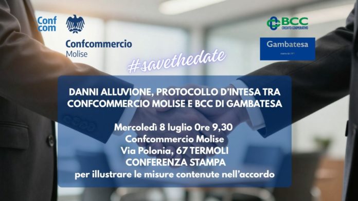 Danni alluvione: intesa tra Confcommercio Molise e BCC di Gambatesa