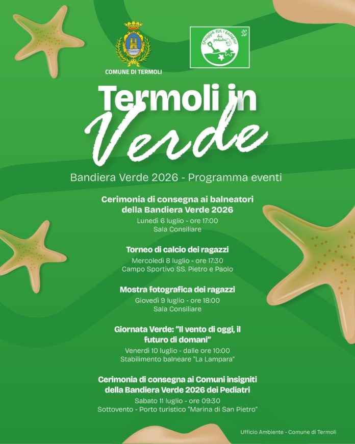 “Termoli in Verde”: gli eventi in occasione della consegna delle Bandiere