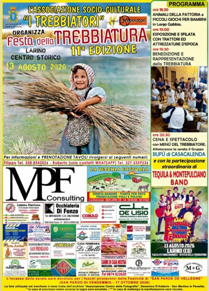 “Festa della Trebbiatura”, a Larino rivivono le antiche tradizioni contadine