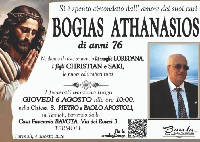 Termoli: si è spento il dottor Athanasios Bogias. Domani i funerali