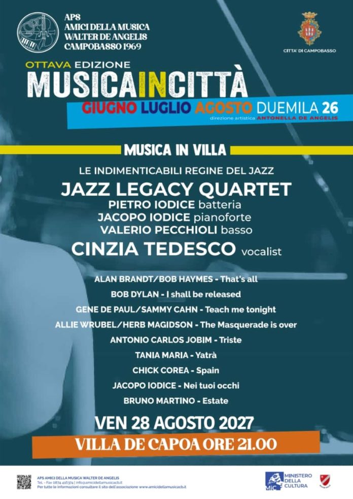 Campobasso, Musica in Villa chiude con il jazz una rassegna di successo