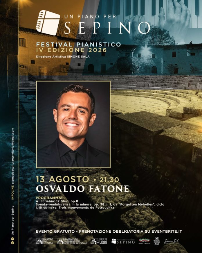 Un Piano per Sepino, il 13 agosto Osvaldo Fatone al Parco Archeologico