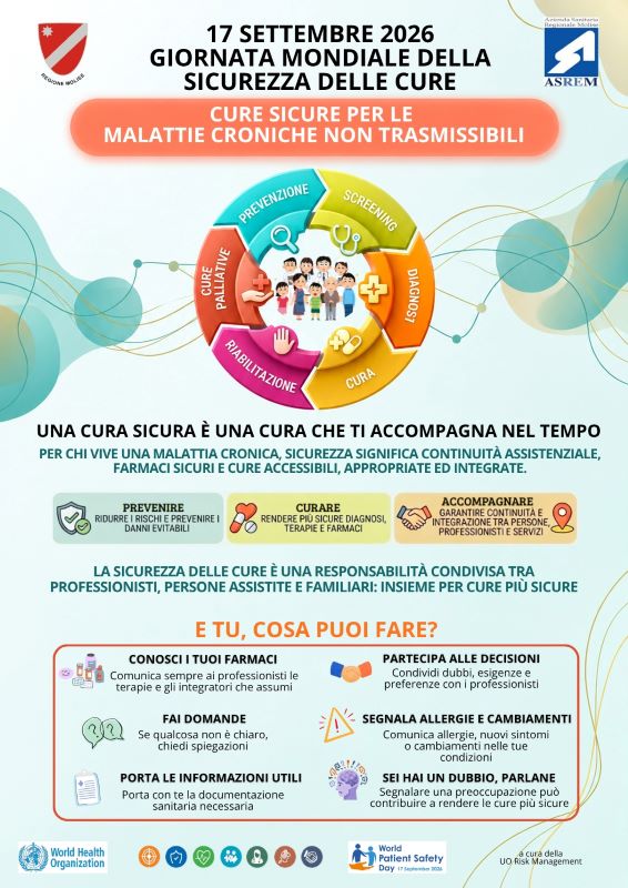 Giornata mondiale sicurezza delle cure: ASReM aderisce a campagna OMS