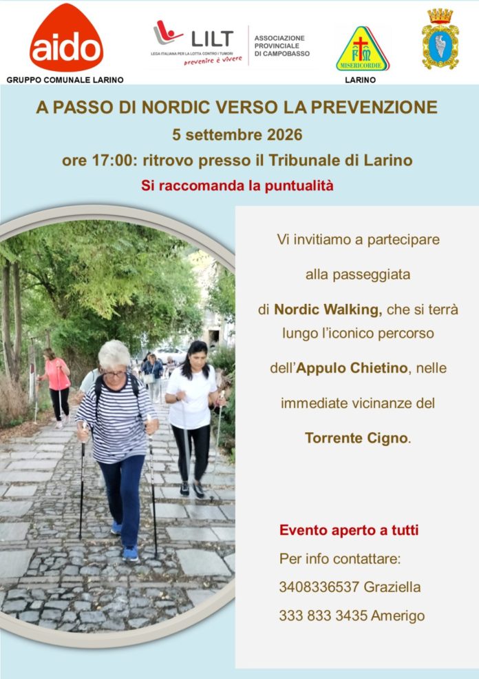 Larino, torna “A passo di nordic verso la prevenzione”